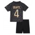 Billige Paris Saint-Germain Manuel Ugarte #4 Børnetøj Tredjetrøje til baby 2023-24 Kortærmet (+ korte bukser)